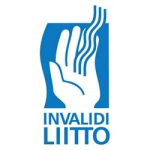 Logo, jossa käsi ja teksti Invalidiliitto.